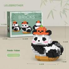 Panda Building Blocks - Creative Collectible - National Panda - Customizable Design - Festival Gift - Collectible - Gift - Easter Gift - April Fool's Day Gift - Halloween Gift - Christmas Gift - Multicolor - View 11