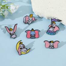 1/6 piezas. Broche de estilo creativo de Disney con diseño de elefante de dibujos animados. Pasador de metal esmaltado como accesorio para ropa, mochila, detalles festivos y joyas.