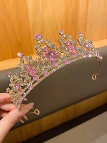 1pc Golden Crown Fashion Headpiece, Suitable For Birthday And Performance