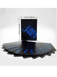 1 Set Gold Foil Waterproof Portable Playing Cards, Ideal For Leisure Activities, Entertainment, And Table Games, Makes A Great Gift For Birthday, Christmas Or Party