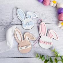 1 pièce Étiquettes de panier de Pâques, étiquette personnalisée de panier de Pâques, étiquette de panier de Pâques personnalisée, étiquettes avec noms de lapin, oreilles de lapin pastel, décoration de Pâques, étiquette de Pâques, multifonctionnelle, anti-moisissure, ornementale, réutilisable, raffinée, élégante, de haute qualité, mignonne, moderne, personnalisée, unique, idéale comme cadeau pour lui, idéale comme cadeau pour elle, pour elle, petit ami, petite amie, papa, maman, famille, amis, fils, fille, enfants, cuisine, salle à manger, chambre, bureau, salon, maison, jardin, salle de thé