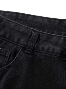 Men's Lightweight Summer New Fashion Distressed Thin Denim Shorts - Black - View 5