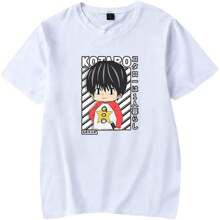 PAJOMLAG Anime Kotaro Lives Alone T-Shirt Merch 2D Print Harajuku Womens Summer Kawaii Short Sleeve Tops T-Shirt - 白色 - 查看 1
