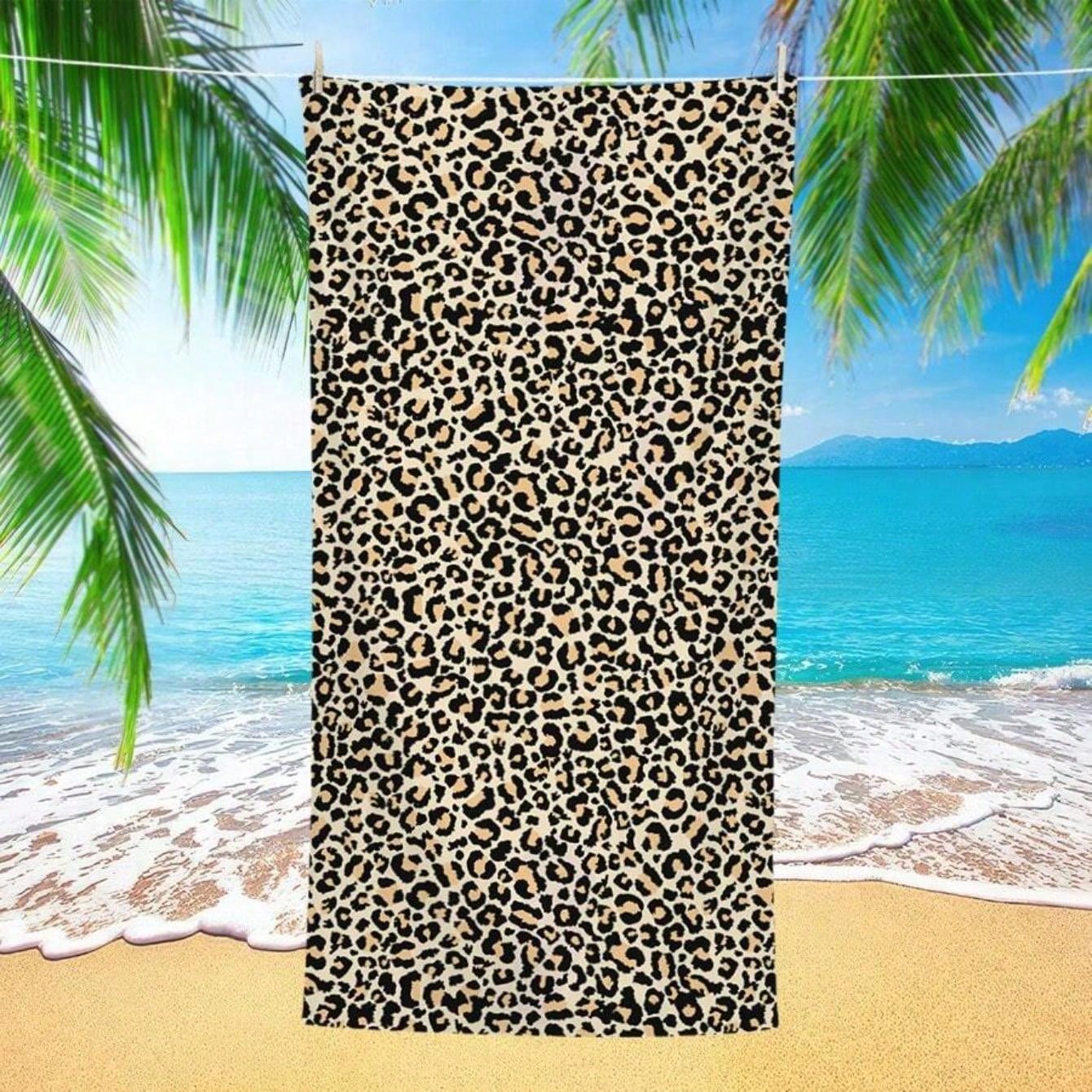 1 pièce Très grande serviette, serviette de plage imprimée guépard exquise et surdimensionnée, serviette de sport nautique extérieur, serviette de plage imprimée léopard séchage rapide, serviette de plage en microfibre super absorbante, serviette de bain, de voyage, de sport, de piscine, de salle de bain, de camping, de yoga pour adulte, décoration de salle de bain 5