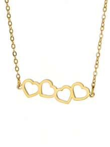 1 件简约空心心形项链，不锈钢精致锁骨链，送给女朋友或最好的朋友的礼物 - 愛心鏤空項鍊 - 查看 3