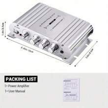 400W Mini Amplifier - 2.1 Channel Home Audio Stereo Hi-Fi System With Subwoofer - Compact Structure, Suitable For Speakers, Computers, TVs, Phones, Cars And Vehicles