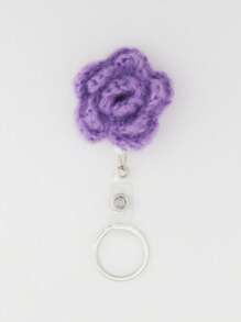 针织花护士徽章卷轴可伸缩，用于 ID 徽章夹，带钥匙圈，可爱 ID 名牌卷轴夹，可用作钥匙扣、钥匙，是送给女性、医生、护士、工人的绝佳礼物 - 彩色 - 查看 8