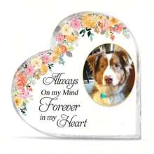 Personalized Pet Memorial Acrylic Heart Plaque - Curved Heart-Shaped Remembrance Keepsake For Pets-5 Styles ,Loss Of Dog Or Cat Sympathy Tribute, Customizable Desk Decor Celebrating Beloved Animals - For Pet Lovers - Memorial Gift For Pet Loss