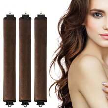 1 pieza /Set de 3 rodillos para el cabello, rodillos rizadores sin calor de satén, diadema rizadora y rizador caliente, elásticos, suaves y duraderos para dormir