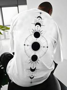 Men's Summer Ramadan Print Round Neck Short Sleeve T-Shirt, Casual Short Sleeve - White - View 3