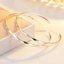 Eleganckie 1 para 925 srebrnych 50MM dużych kolczyków Hoop dla kobiet moda urok biżuteria ślub urodziny przyjęcie prezent