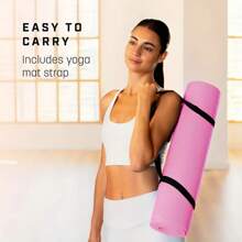 1 pezzo Extra spesso tappetino da yoga anti-scivolo - tappetino da esercizio ammortizzante con cinghia da trasporto, adatto per yoga, fitness e danza - per amanti dello yoga e del fitness - adatto per allenamenti all aperto, a casa e in studio