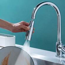 Cabeça de torneira de cozinha giratória universal de 360°, extensor de torneira de braço mecânico multimodo, extensor de torneira antirrespingo com interface de cobre e aço inoxidável para torneira comum, torneira de cozinha, pia, acessórios para bacia, decoração de banheiro, decoração de outono, volta às aulas