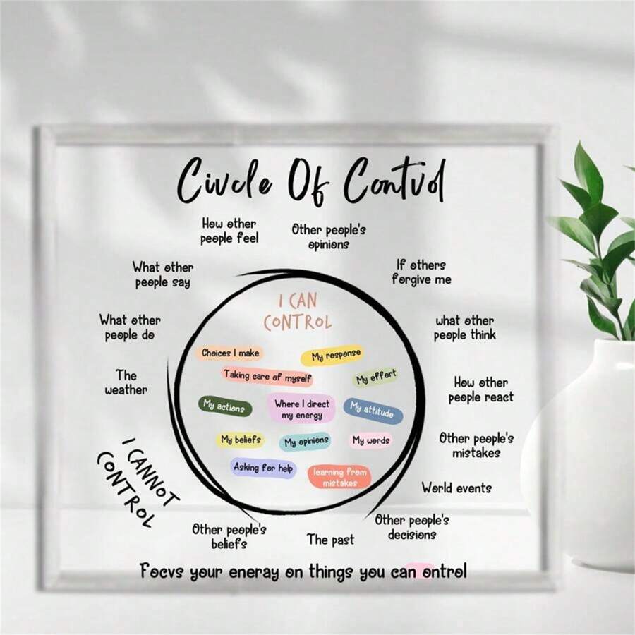 平静角落亚克力桌牌 - 送给女性、辅导员和心理学学生的完美心理健康礼物 - 非常适合治疗办公室、教室装饰、圣诞节