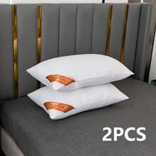2 件/套豪华高回弹白色枕头，1 对柔软舒适纯色枕头，卧室睡眠枕头，5 星级酒店家用单人成人高枕 - 白色 - 查看 3