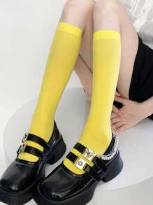 1/5/10/15 Pairs Women Velvet Thigh High Socks, Solid Color, High Elasticity 120D, Spring/Summer