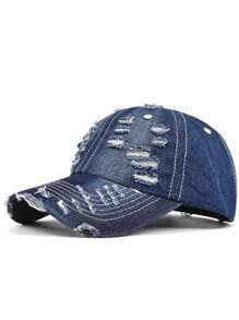 2025 Spring/Summer New Distressed Denim Baseball Cap, Vintage Washed Casual Versatile Snapback Hat, Unique Unisex Couple Design