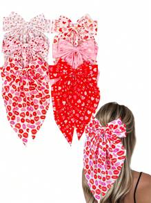 1/6 Pezzi Fermagli per capelli con fiocchi, motivo 'amore e bacio' per donne, accessori per capelli adatti a varie occasioni, feste di matrimonio, proposte di matrimonio, appuntamenti, uso quotidiano - Multicolore - Visualizzare 12