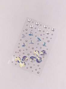 3件装激光鱼鳞立体脸贴，美人鱼尾形脸贴，适用于狂欢节、演唱会、舞台表演、化妆装饰、美甲装饰、新娘结婚眼妆拍照装饰、送朋友的生日礼物、节日礼物