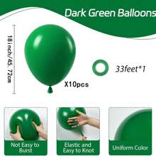 10/20/30/40/50个深绿色气球18/12/10/5英寸，森林绿乳胶气球适用于圣诞节丛林足球热带野生动物生日派对装饰 - 墨綠色 - 查看 11