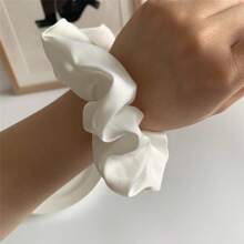 Faux Silk Large Scrunchies Wedding Supplies Party Gift Fashionable High Elasticity Bridesmaid Hair Bands Hair Ties Gift Set, Satin Hair Ropes, Solid Color Hair Scrunchies For Women - Multicolor - View 7