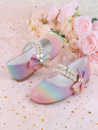 Mädchen Perlen bezauberndes Klettverschluss Kleid, Kleinkind Mary Jane Ballettschuhe geeignet für Blumenmädchen, Hochzeit, Party, Tanz, Prinzessin, Ballett, passend für Kinder aller Größen