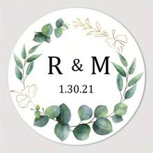 UNICCUT Customized Round Wedding Invitation Stickers, Can Add Your Name And Date, Sealing Sticker For Candy Gifts, Gift Box Paper Labels, Adhesive,Graphic Print - Multicolor - View 11