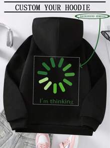 Customized Children/Tween Girl/Toddler Personalized Sweatshirt Printing Custom Icon Logo/Custom Gift/Anniversary/Birthday/Group Photo/Pet/Photo/School Excursion Personalized Name/Text/Campus Service/Dance Club Logo/Custom Exclusive T-Shirt - Black - View 1