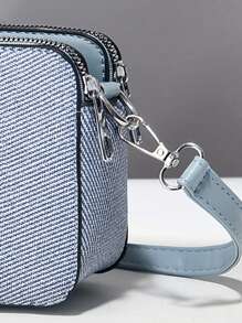 2pcs PU Plaid Handbag Set, Includes Coin Purse & Card Holder, Elegant Fashion Satchel Bag, Multifunctional Large Capacity Shoulder Bag, Stylish Design, New Plaid Purse Small Square Bag, Versatile Casual Tote Bag With Detachable Strap, Suitable For Travelling, Shopping, Suitable For Women