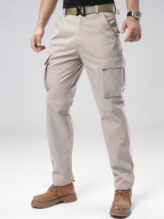 LEDUNTINO 【春夏】男士时尚休闲户外拉链裤 运动徒步纯色老公/男友礼物男士春秋裤 多口袋露营登山裤 男士春秋裤