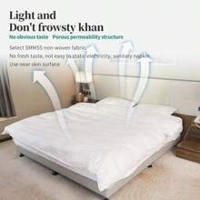4 PCS Disposable Bed Sheet Queen Size, Travel Sheet For Hotel, Disposable Sheet For Travel Bedding Cover Portable Sheet With 1 Quilt Cover, 1 Sheet And 2 Pillowcase For Travel Business Trip Spa Hotel