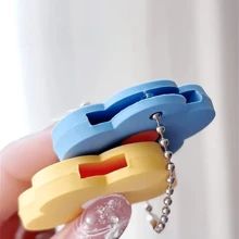 5 Pieces Cartoon Flower Elastic Key Cap Set Cute And Flexible Key Cover Key Identifier Label Cover Convenient Identification Door Key Ring