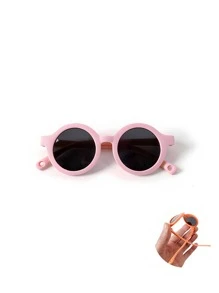 1pc Toddler Glasses, Cute Round TPEE Soft Frame, Comfortable Impact Resistant Versatile Candy Colors, Baby 0-2 Years Old Fashion Glasses - Candy Color Round - View 22