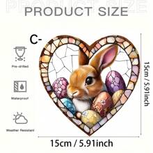 1 Person Easter Bunny Sun Catcher Window Hanging Decoration - Acrylic Spot With Charming Rabbit And Daffodil Design, Perfect For Home, Garden, Office And Outdoor Holiday Decoration, Holiday Decoration|Rabbit Design|Glossy Finish, Easter Decoration, Holiday Decoration Easter Decorations Party Gift