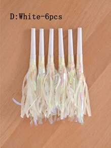 6 قطع صفارات الحفلات المزخرفة بالبريق المعدني والشرائط للحفلات ، صفارات نفخ لأعياد الميلاد، التخرج، وحفلات الرياضة، أعياد الحب، حفلات الزفاف، والأعياد