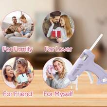 Pistola de pegamento en caliente inalámbrica con 20 barras de pegamento, pistola de pegamento recargable por USB, capacidad de batería de 1800mAh, kit portátil de pistola de pegamento en caliente de color morado/azul/rosa para manualidades, artes y artesanías, decoraciones