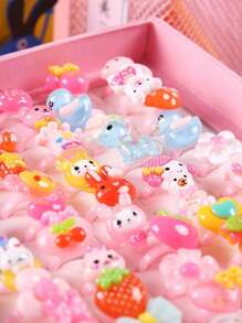 10pcs/Set Party Rings - Colorful Resin Crystal Rings, Suitable For Parties And Gifts, Random (No Box)