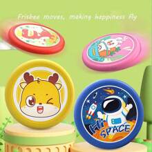 Disco volador suave de goma de dibujos animados, interactivo y de entrenamiento, juguete volador para exteriores, deportes competitivos, juguete volador juvenil, mini lindo, bumerán de dibujos animados - Multicolor - Ver 2