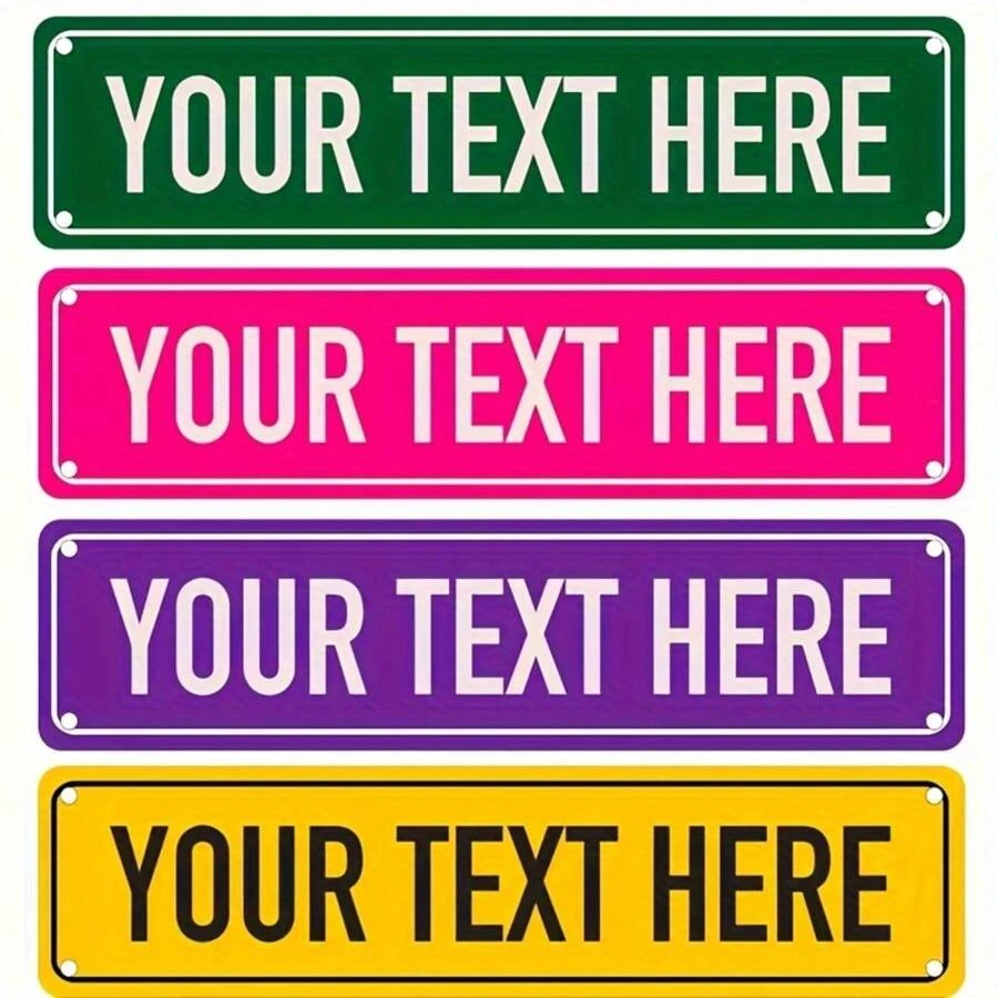 Custom Aluminum Street Sign - Personalize With Your Name Or Information, Indoor/Outdoor Use, 4 Color Options, Vintage Style Back To School - Multicolor - View 1