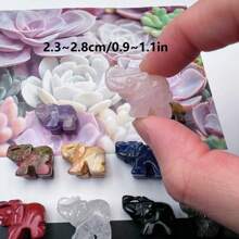 1 件/5 件/10 件/15 件随机材质天然水晶 1 英寸大象雕刻小雕像动物宝石能量石礼物适合男士女士 - 彩色 - 查看 7