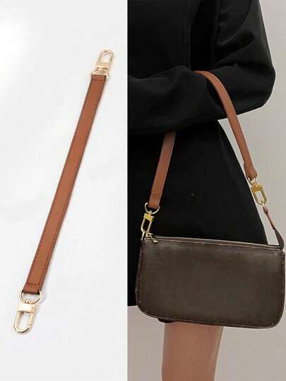 1 Pc PU Short Bag Strap, Portable Bag Accessory DIY Replacement Shoulder Strap, Black White Brown Mahjong Bag Strap