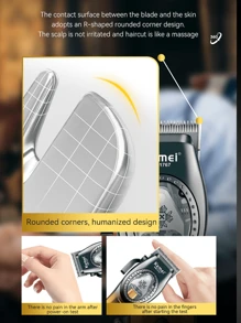 科美家用电器修剪器专业毛发修剪器DLC刀片理发机9000 RPM磁铁电机修剪器男士电动推剪KM-1767