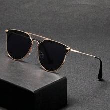 1 Pair Men's Fashionable Glasses, Premium Metal Frame With Mirror Lens, Suitable For Outdoor Sports, Cycling, Driving And All Seasons