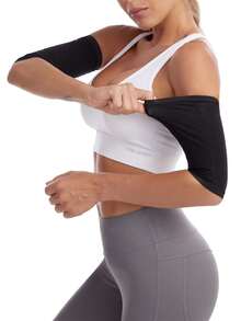 زوج أربطة الساعد PU المطلية لتنحيف وتشكيل الذراعين، مناسب للجري والياقة البدنية والاستخدام في اليوغا والساونا، باللون الأزرق - الأزرق - مشاهدة 5