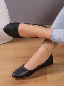 Talla pequeña, se sugiere pedir una talla talla grande. Suela blanda, zapatos cómodos de tacón bajo para mujer, nuevos zapatos planos de verano sin cordones de escote bajo, no cansados, zapatos de madre, zapatos planos de escote bajo talla grande 35-43 - Negro - Ver 5