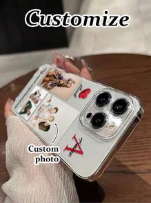 Personalisierter Name + Foto DIY perforierter hochdurchsichtiger, dicker, kratzfester bemalter Handyhülle Schutzhülle kompatibel mit iPhone 16/16 Pro/16 Plus/16 Pro Max, iPhone 15 Pro Max, Apple P13, P14, P11 Softschale, P12 kratzfest, XS, XR/7/8P/7/8 GES2, A50, A12, A32, A52, A72, A51, A21S, A13, A14, S22 Ultra, S23, A33, A53, S20 FE, Redmi 11 Youth, 12 Pro, 12/12X, Note 11, 9A, 9C, Polox 3 NFC, Redmi 10, Redmi 9, Note 9, 12C, Note 11 Pro, Redmi 10C, Note 8 Pro