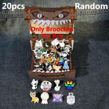 Set Of 20/50/100 Random Cartoon Animal Letter Metal Badges, Fun Flower & Character Brooch Pins For Bags/Shoes Decor