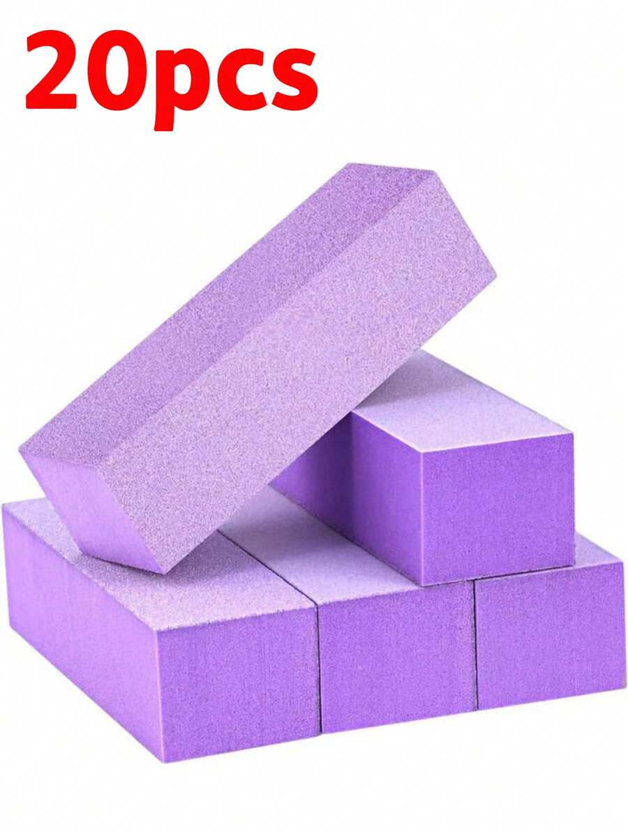 1 件/5 件/10 件/20 件，Maryton 指甲抛光块，中等/细砂 100/180 抛光抛光块，适用于丙烯酸指甲凝胶抛光指甲，专业修脚修指甲抛光套件 - 紫色 - 查看 1