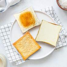 1 pieza Modelo de rebanada de pan artificial realista, Decoración de pan suave de PU, Ornamento para tienda de panadería/repostería, Regalo pequeño