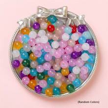 420 pièces Kit de perles rondes en verre pour la création de bijoux, bracelets, colliers, boucles d'oreilles, artisanat, cadeaux (couleurs aléatoires)